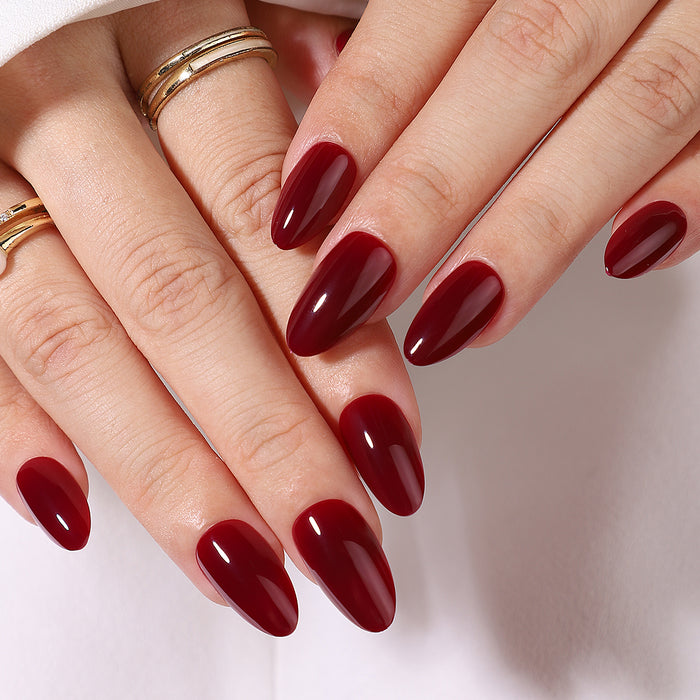 Soda Factory Dark Red Press-On Gel Nails