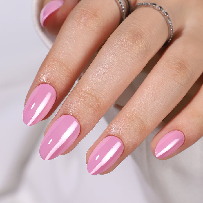 Kirribilli Kiss Pink Shine Press-On Gel Nails